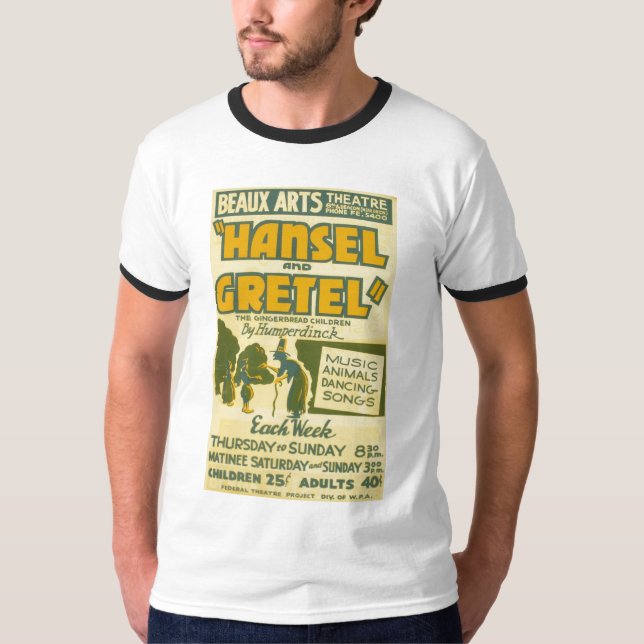 Camiseta Hansel e Gretel - ópera por Engelbert Humperdinck (Frente)