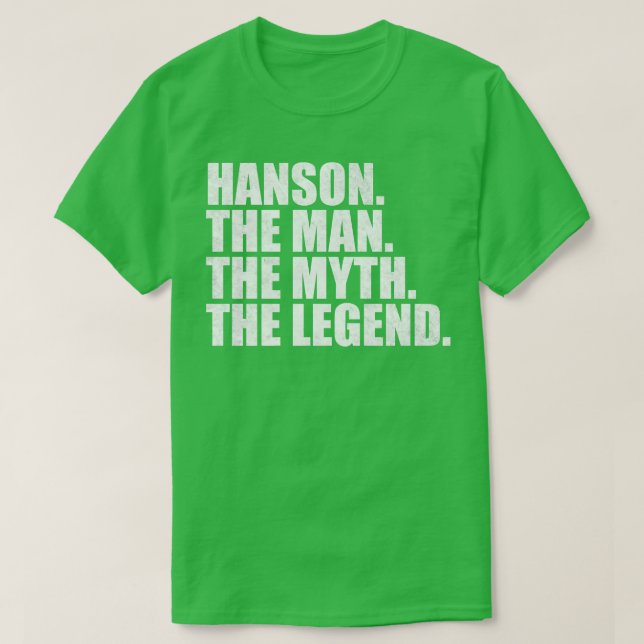 Camiseta HansonHanson Nome da família Hanson sobrenome Hans (Frente do Design)