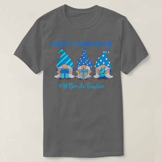 Camiseta Hanukkah 1rua Professor Gnomo Chanukkah Menorah (Frente do Design)