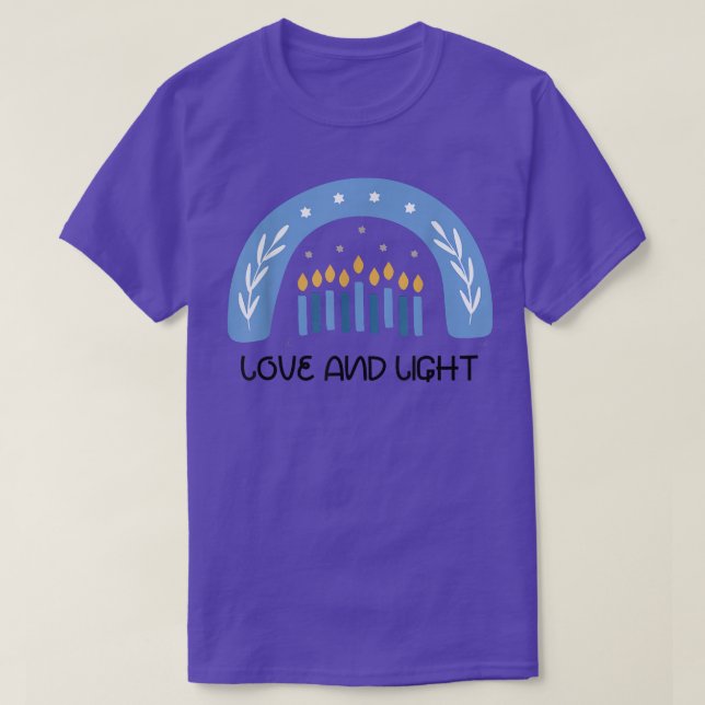 Camiseta Hanukkah Chanukah Amor e luz (Frente do Design)