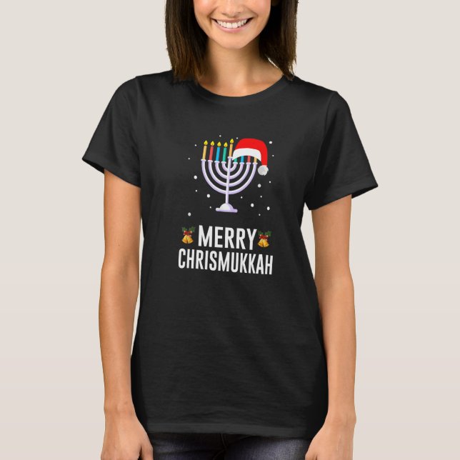 Camiseta Hanukkah Christmas  Merry Happy Chrismukkah Jewish (Frente)