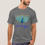 Camiseta Hanukkah Christmas Peacock Menorah Chanukah judeu<br><div class="desc">Hanukkah Christmas Peacock Menorah Chanukah judeu</div>