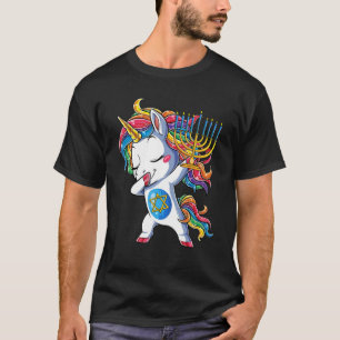 Camiseta Hanukkah Dabbing Judaico Unicorn Chanukah