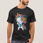 Camiseta Hanukkah Dabbing Judaico Unicorn Chanukah<br><div class="desc">Hanukkah Dabbing Judeu do Unicórnio Chanukah,  Natal judeu.</div>
