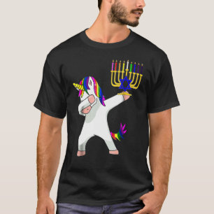 Camiseta Hanukkah Dabbing Judaico Unicorn Chanukah