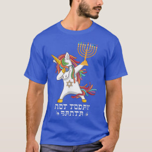 Camiseta Hanukkah Dabbing Unicorn Hoje Não Papai noel Jewni