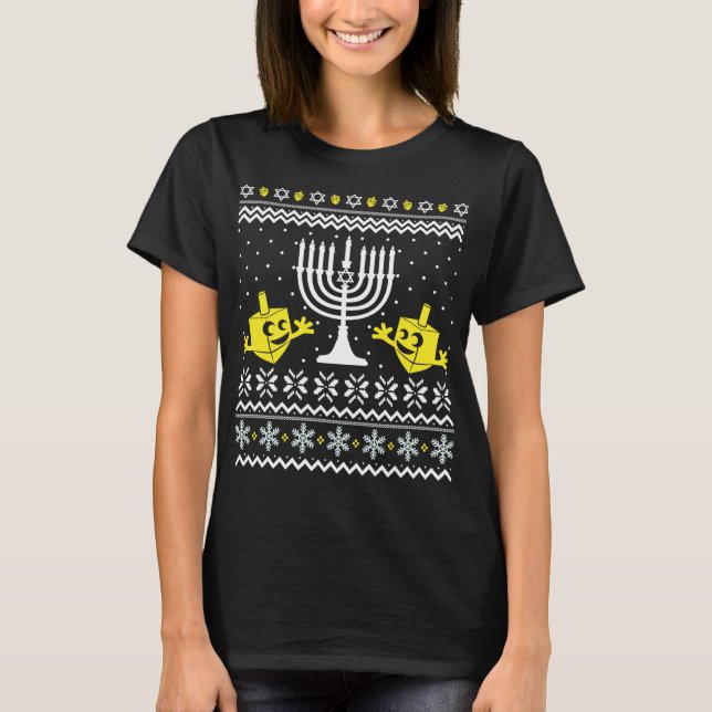 Camiseta Hanukkah de Natal Feio - Hanukkah Feliz (Frente)
