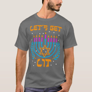 Camiseta Hanukkah Deixa Menorah Engraçado Hebraico Judeu