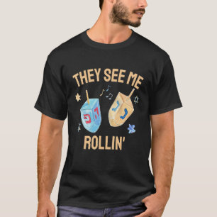 Camiseta Hanukkah Dreidel Eles Me Veem Rolando Chanuk Juda