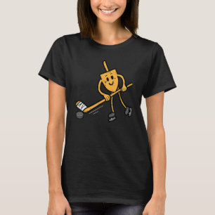 Camiseta Hanukkah Dreidel Hóquei no Gelo Chanukah Judeus Ho