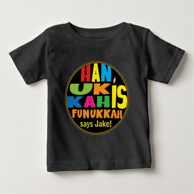 Camiseta "Hanukkah é Funukkah" Baby Fine Jersey (Frente)