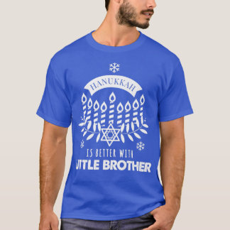 Camiseta Hanukkah é melhor com o pequeno irmão combinando c