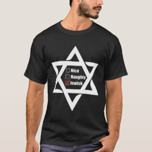 Camiseta Hanukkah Estrela De Natal De David Nice Naughn Jew