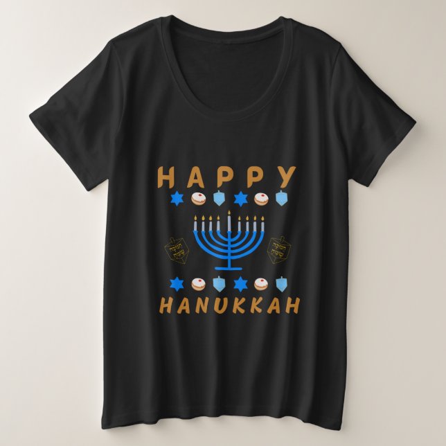 Camiseta hanukkah feliz hanukkah menorah chanukah canuka (Frente do Design)