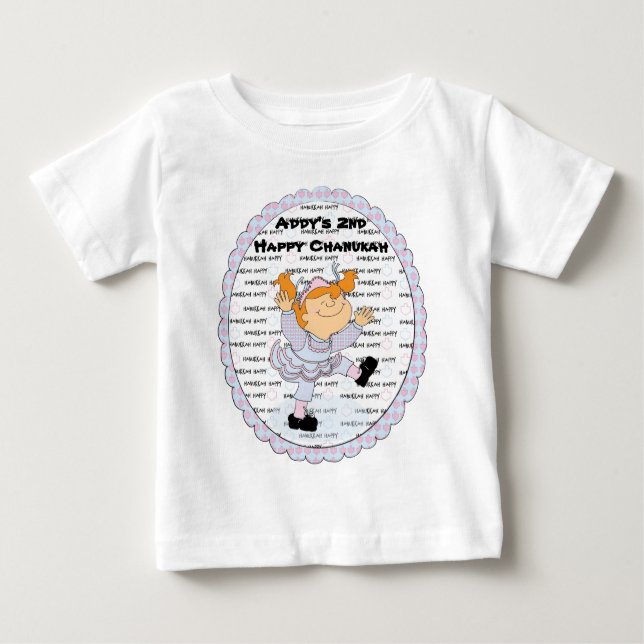 Camiseta Hanukkah Happy Baby Fine Jersey (Frente)