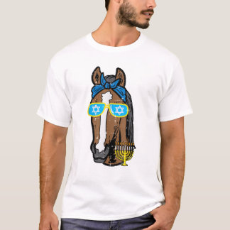 Camiseta Hanukkah Horse Chanukah Judaica Mulheres Equestres