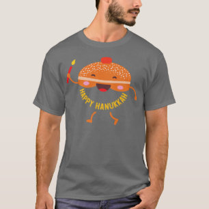 Camiseta Hanukkah Jeway Holiday Sufganiyah dizendo Happy ha