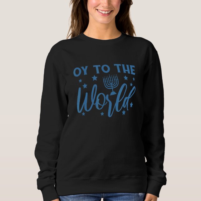 Camiseta Hanukkah Jewish Holiday Oy to the World (Frente)