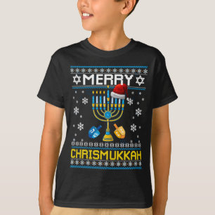 Camiseta Hanukkah judeu Feliz Natal Chrismukkah Ugly S