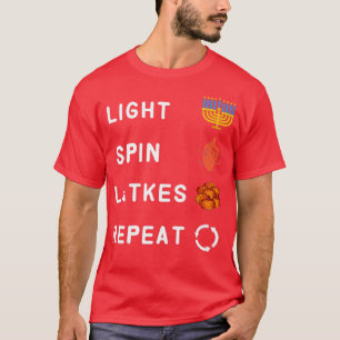 Camiseta Hanukkah Light Menorah Gira Os Latques De Dreidel 