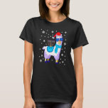 Camiseta Hanukkah Llama Menorah Alpaca Santa Hat Natal<br><div class="desc">Hanukkah Llama Menorah Alpaca Santa Hat Natal Chanukah.</div>
