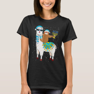 Camiseta Hanukkah Llamakah Llama Sloth Feliz Hanukkah Chanu