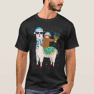 Camiseta Hanukkah Llamakah Llama Sloth Feliz Hanukkah Chanu