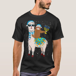 Camiseta Hanukkah Llamakah Llama Sloth Happy Hanukkah Chanu