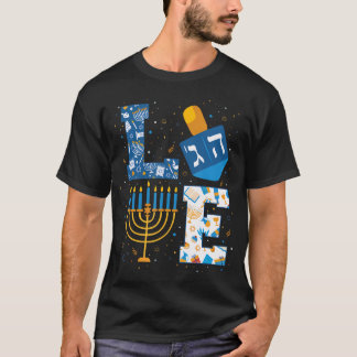 Camiseta Hanukkah Love With Menorah For Jewish Christmas Ho