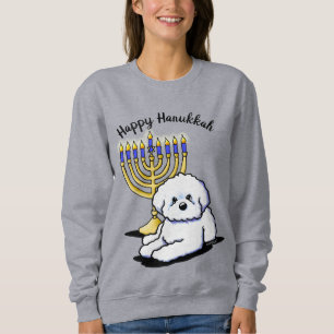 Camiseta Hanukkah Menorah Bichon Sweatshirt