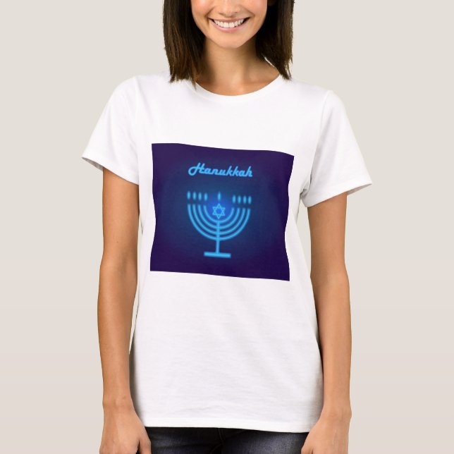 Camiseta Hanukkah Menorah lança decoração do Festival (Frente)