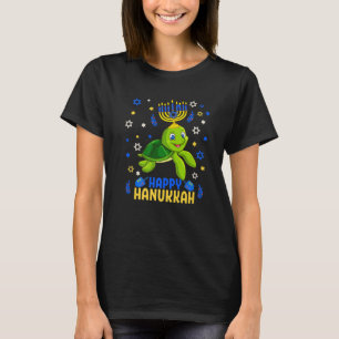 Camiseta Hanukkah Menorah Turtle Engraçado Chanukah Present