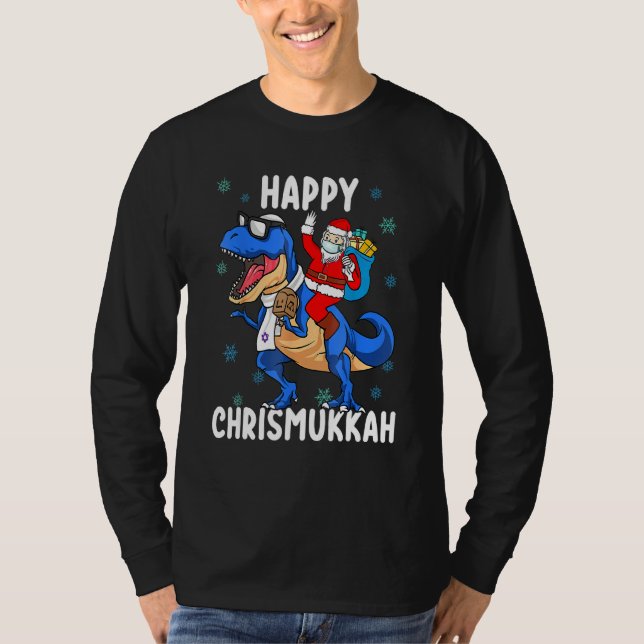Camiseta Hanukkah Natal Judeu Natal Kids Feliz Chrismuk (Frente)