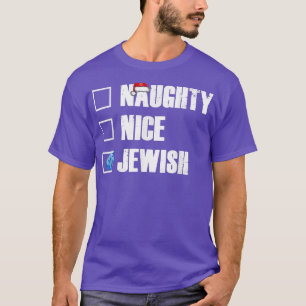 Camiseta Hanukkah Naughty Nice Jewish Holiday Family Matchi
