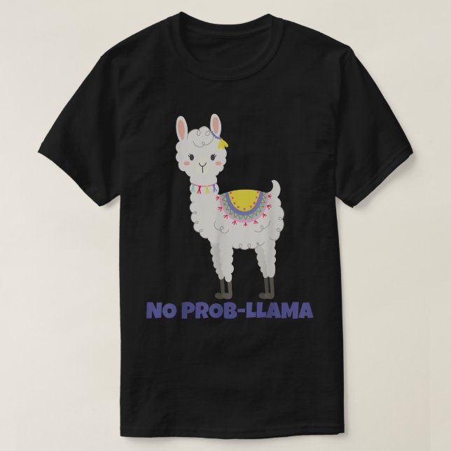 Camiseta Hanukkah No Prob Llama Alpaca Lovers No Último Min (Frente do Design)