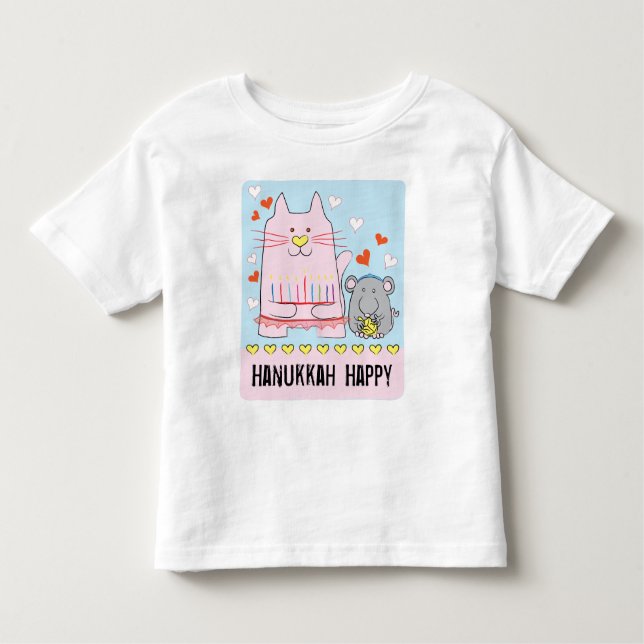 Camiseta Hanukkah para Bebê Gato e Rato (Frente)