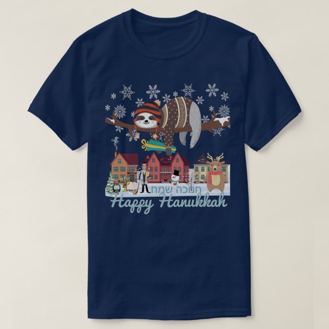 Camiseta Hanukkah Sloth (Frente do Design)