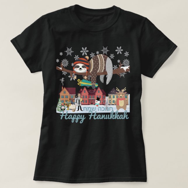 Camiseta Hanukkah Sloth (Frente do Design)