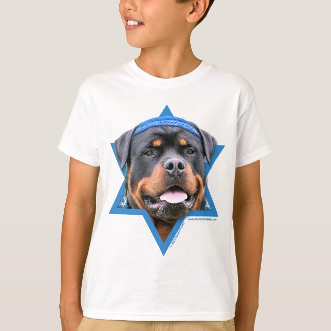 Camiseta Hanukkah Star de David - Rottweiler (Frente)