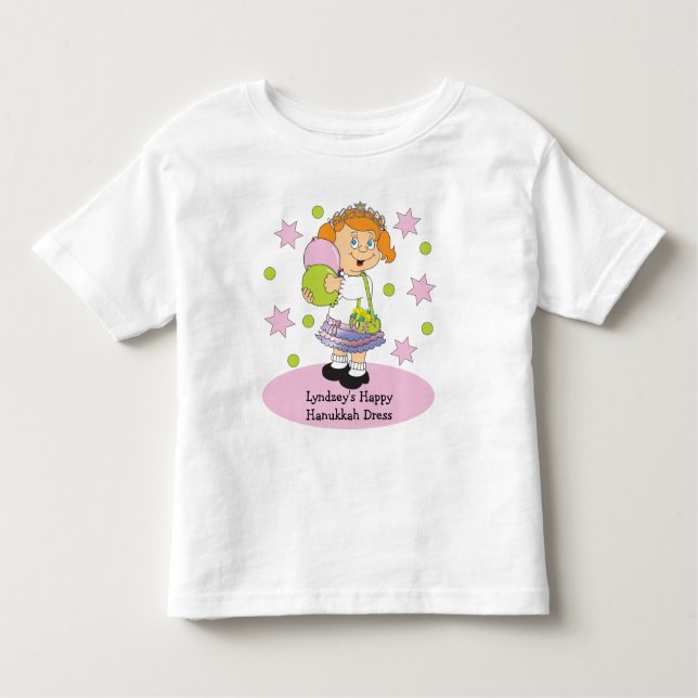 Camiseta Hanukkah Toddler's Ruffle personalize (Frente)