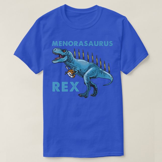 Camiseta Hanukkah TRe Menorasaurus Dinossaur Menorah Funny  (Frente do Design)
