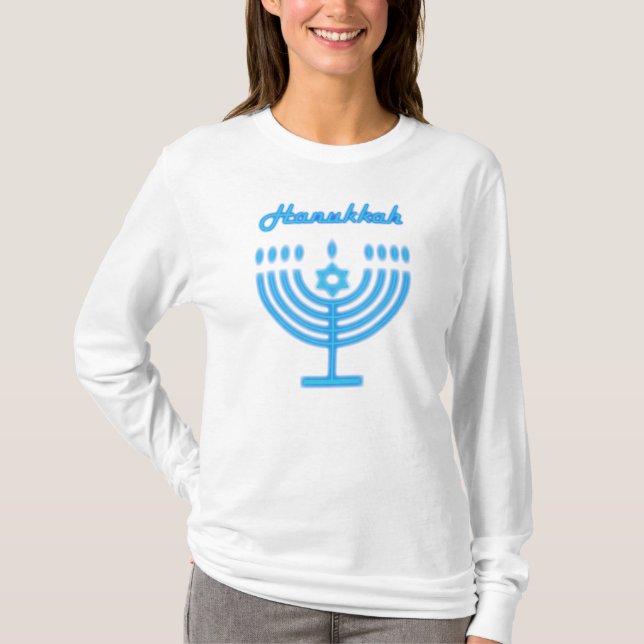 Camiseta Hanukkiah Happy Hanukkah Holiday Menorah (Frente)