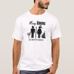 Camiseta Hanumas alegre<br><div class="desc">Aperfeiçoe para esse casal que é Hanukkah e Natal de comemoração judaicos e cristãos.  Usa o sinal conhecido do banheiro que mostra figuras da vara de um homem e de uma mulher com decididamente ícones do específico do feriado</div>
