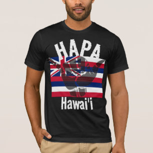 Camiseta HAPA HAWAII HI Sinalizador TRIBAL SHAKA BG