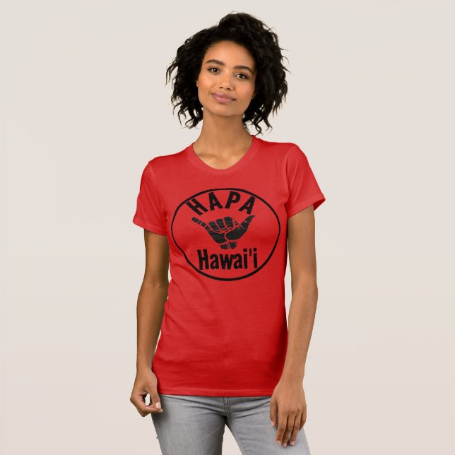 CAMISETA HAPA HAWAII TRIBAL SHAKA (Frente Completa)