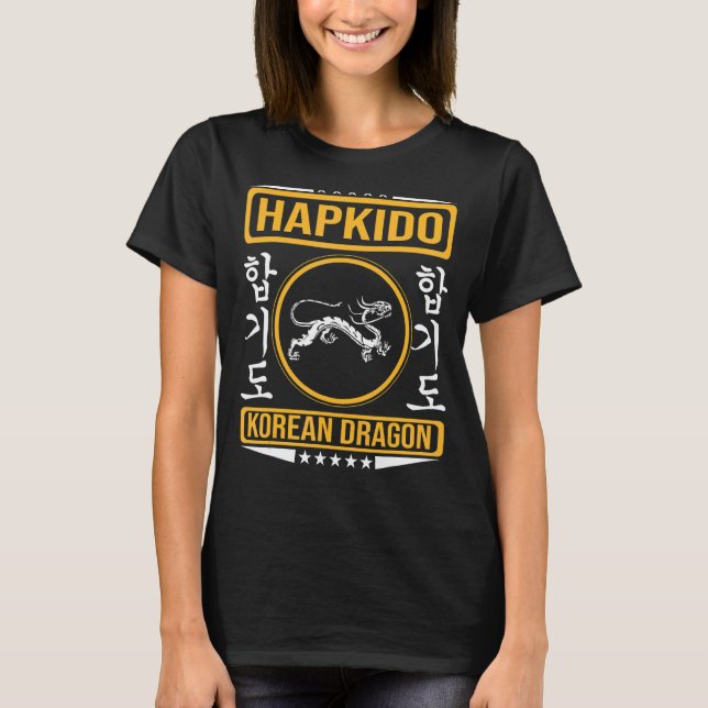 Camiseta Hapkido com dragão coreano para o Hapkidoin (Frente)