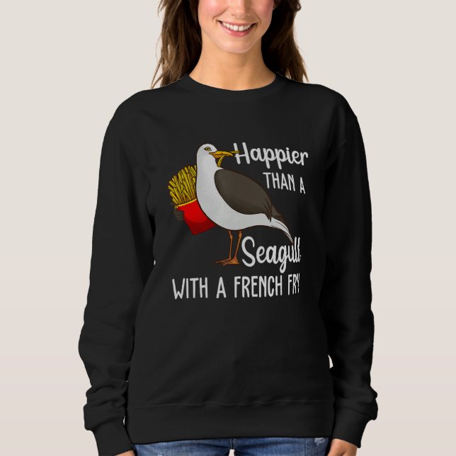 Camiseta Happier Than A Seagull With A French Fry (Frente)