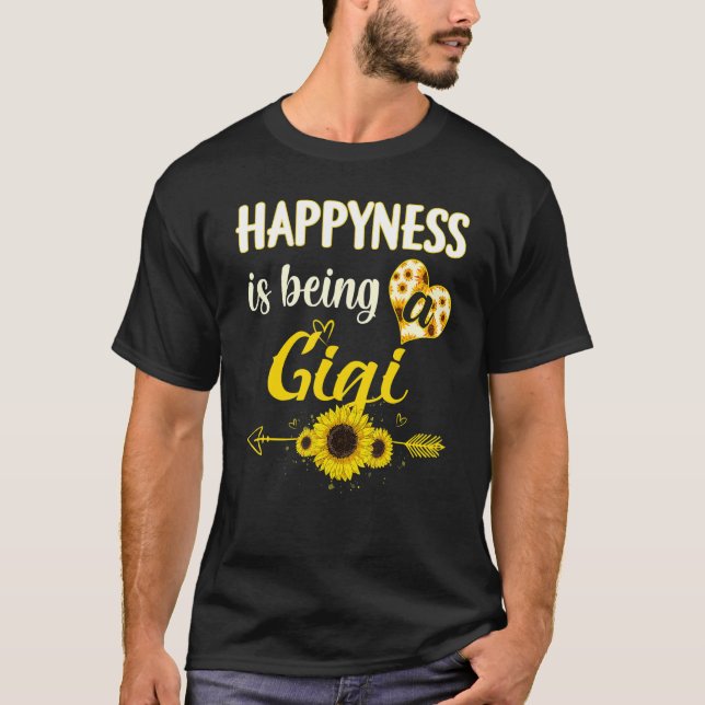 Camiseta Happiness Is Being A Gigi Sunflower Grandma Mother (Frente)