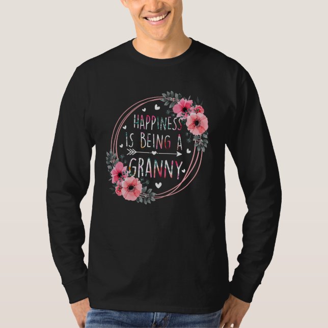 Camiseta Happiness Is Being A Granny Floral Mother s Day Wo (Frente)