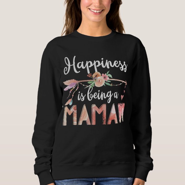 Camiseta Happiness Is Being A Mamaw Women Flower Decoration (Frente)